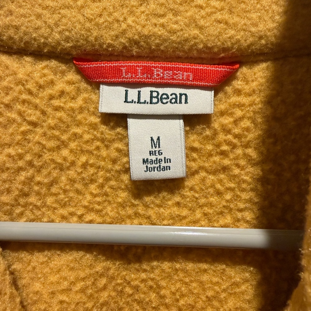 L.L. Bean Mustard Sherpa Fleece with Red Tag - Picture 2 of 3
